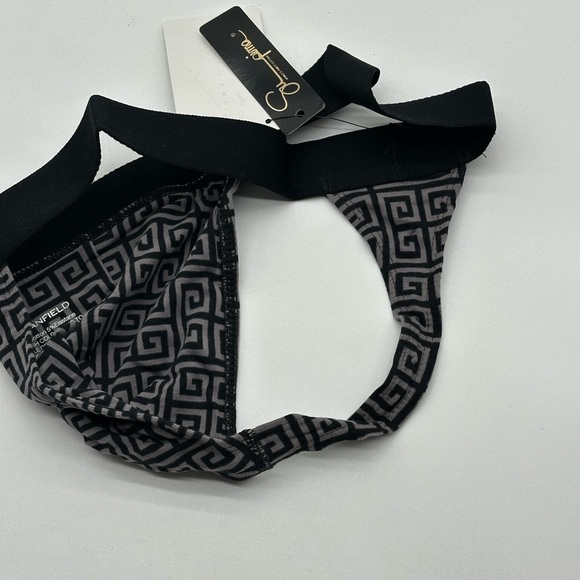 Todd Sanfield Thong Men's Small Gray Black Greek Key Supima Underwear NEW - Picture 7 of 11